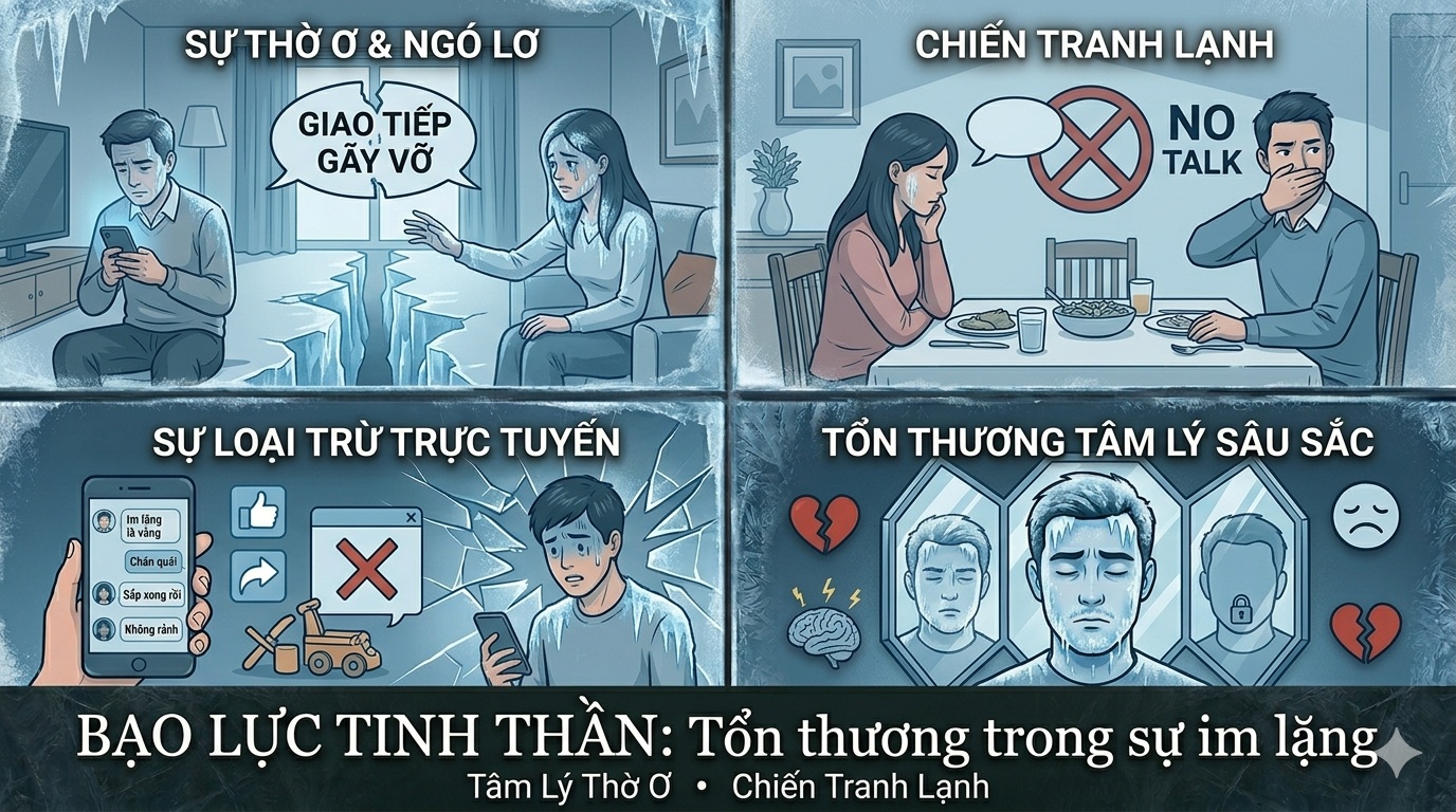 Bạo lực lạnh gia đình làm tổn thương