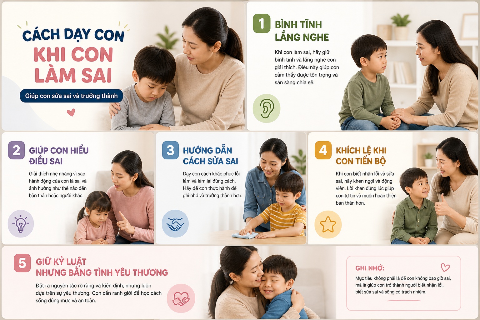 Cách dạy con khi con làm sai