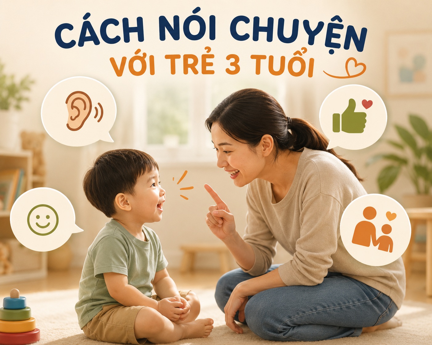 Cách nói chuyện với trẻ 3 tuổi