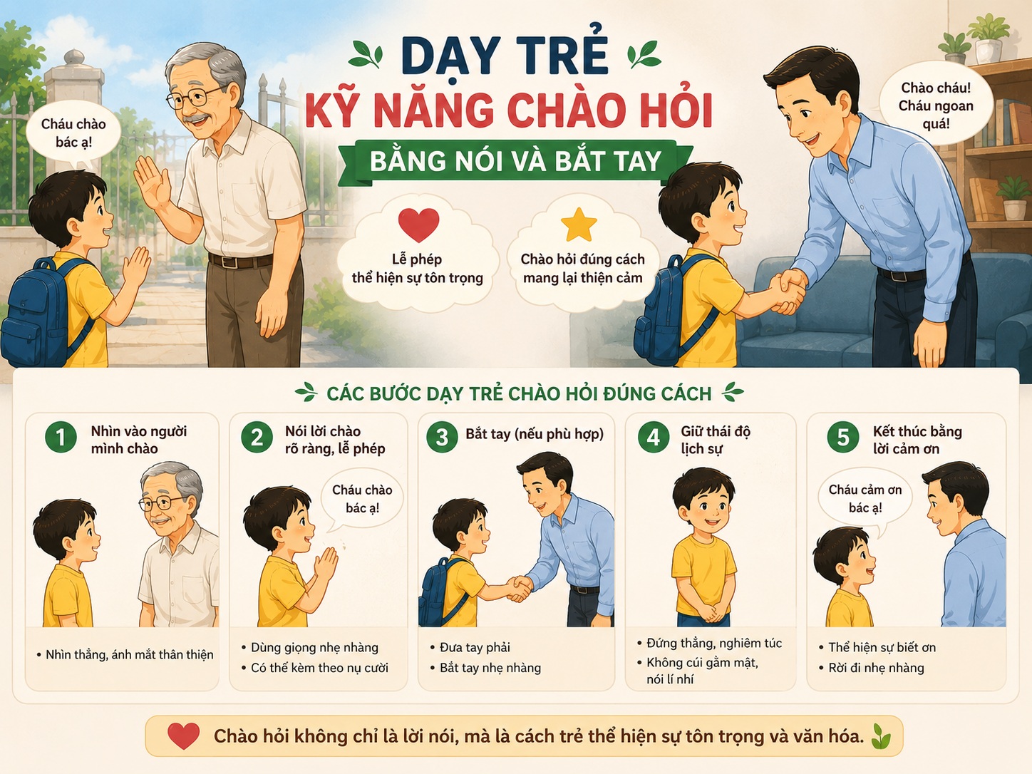 Kỹ năng sống lễ phép với người lớn
