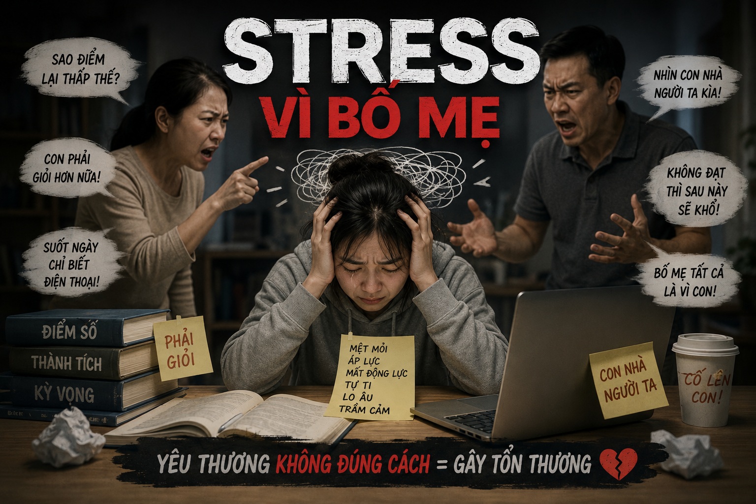 Stress vì bố mẹ