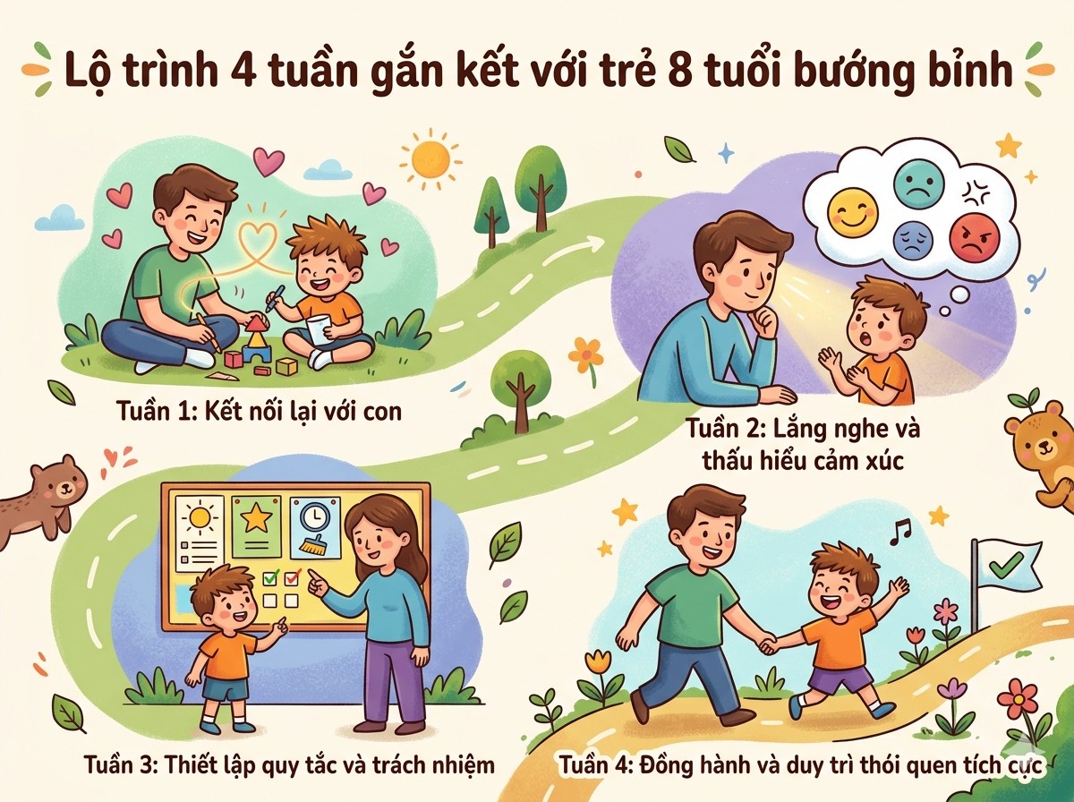 Cách dạy trẻ 8 tuổi bướng bỉnh