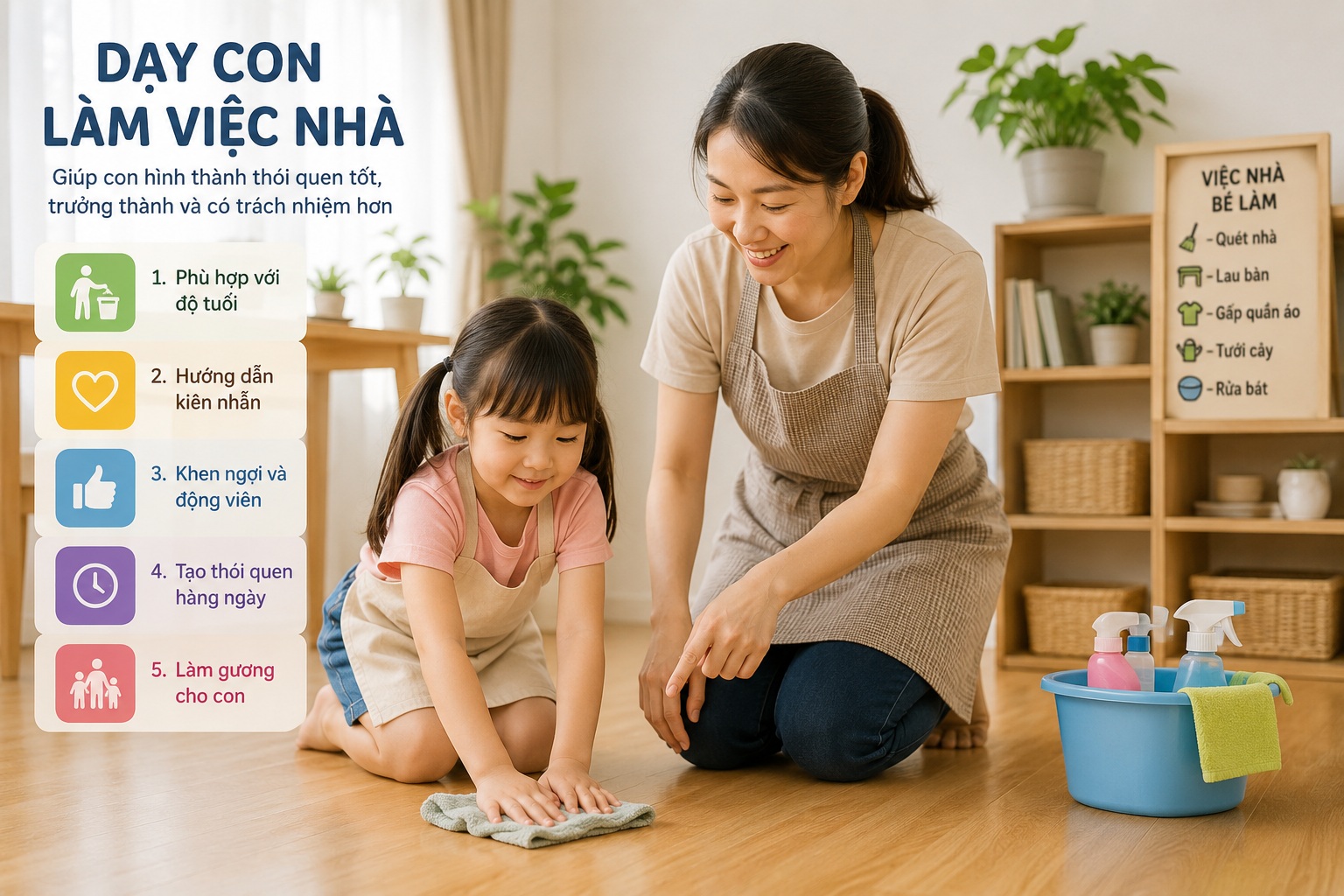 Dạy con làm việc nhà