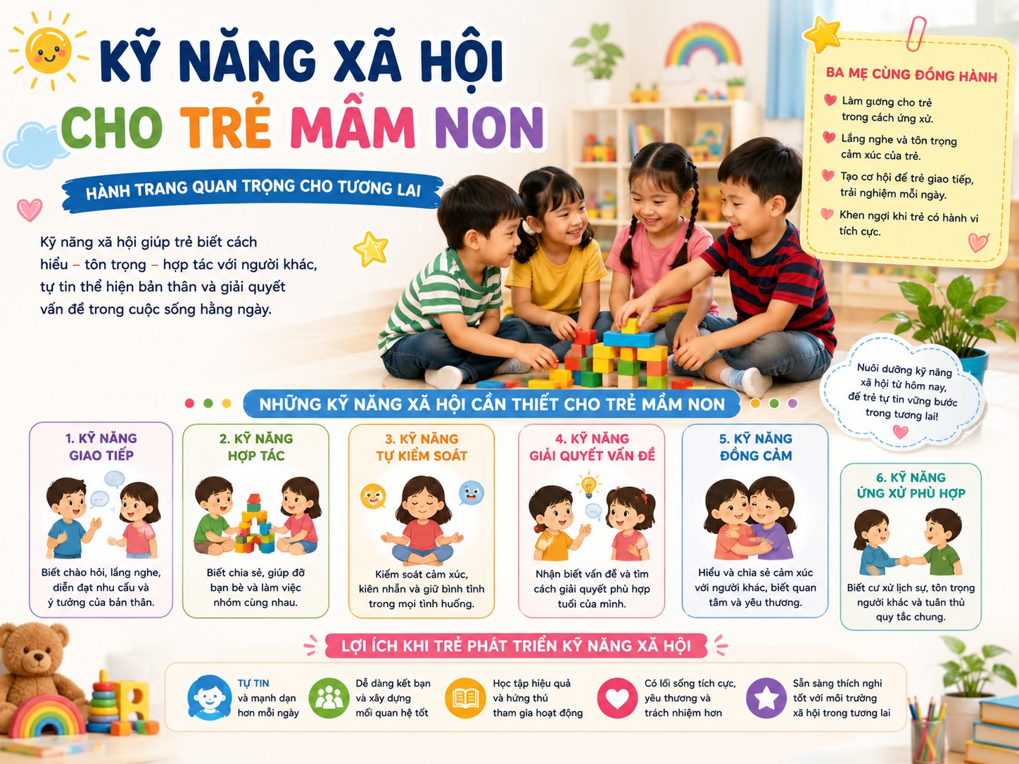 Kỹ năng xã hội cho trẻ mầm non
